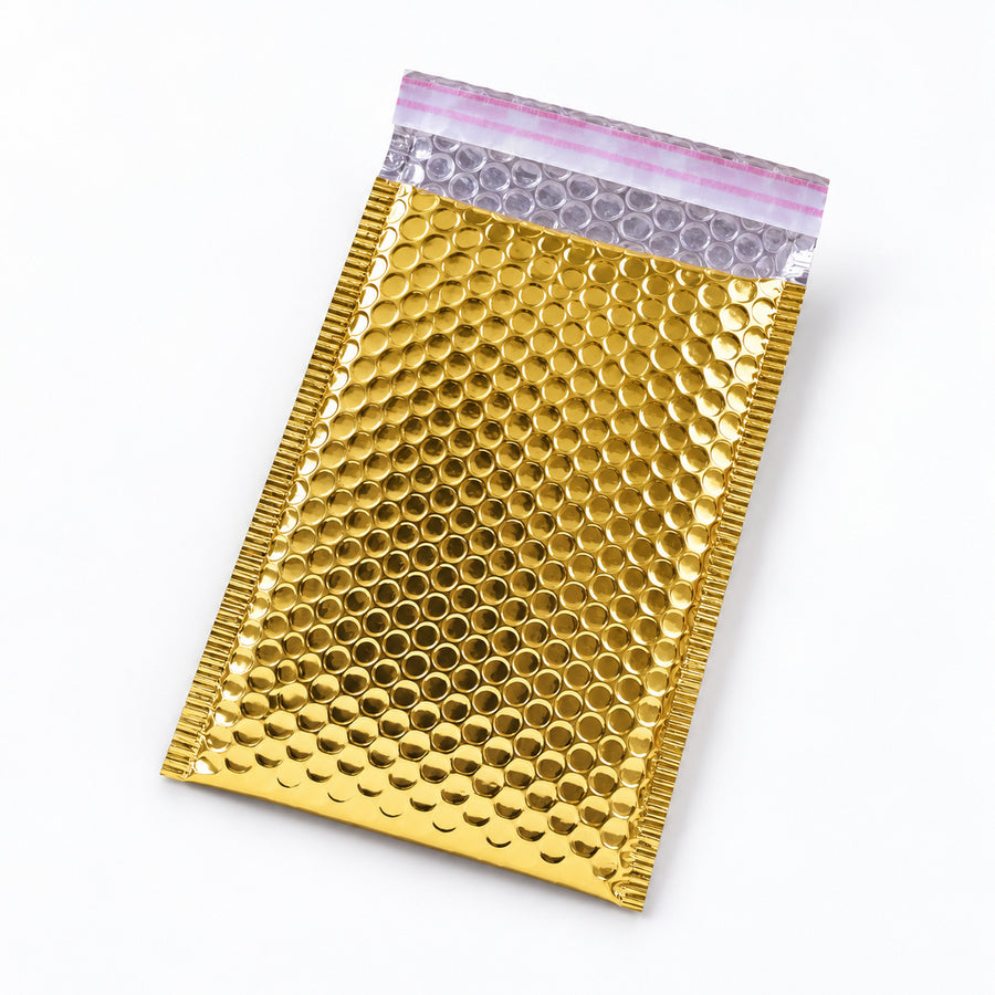 Premium Metallic Bubble Mailer 00 100 x 180mm Gold M386