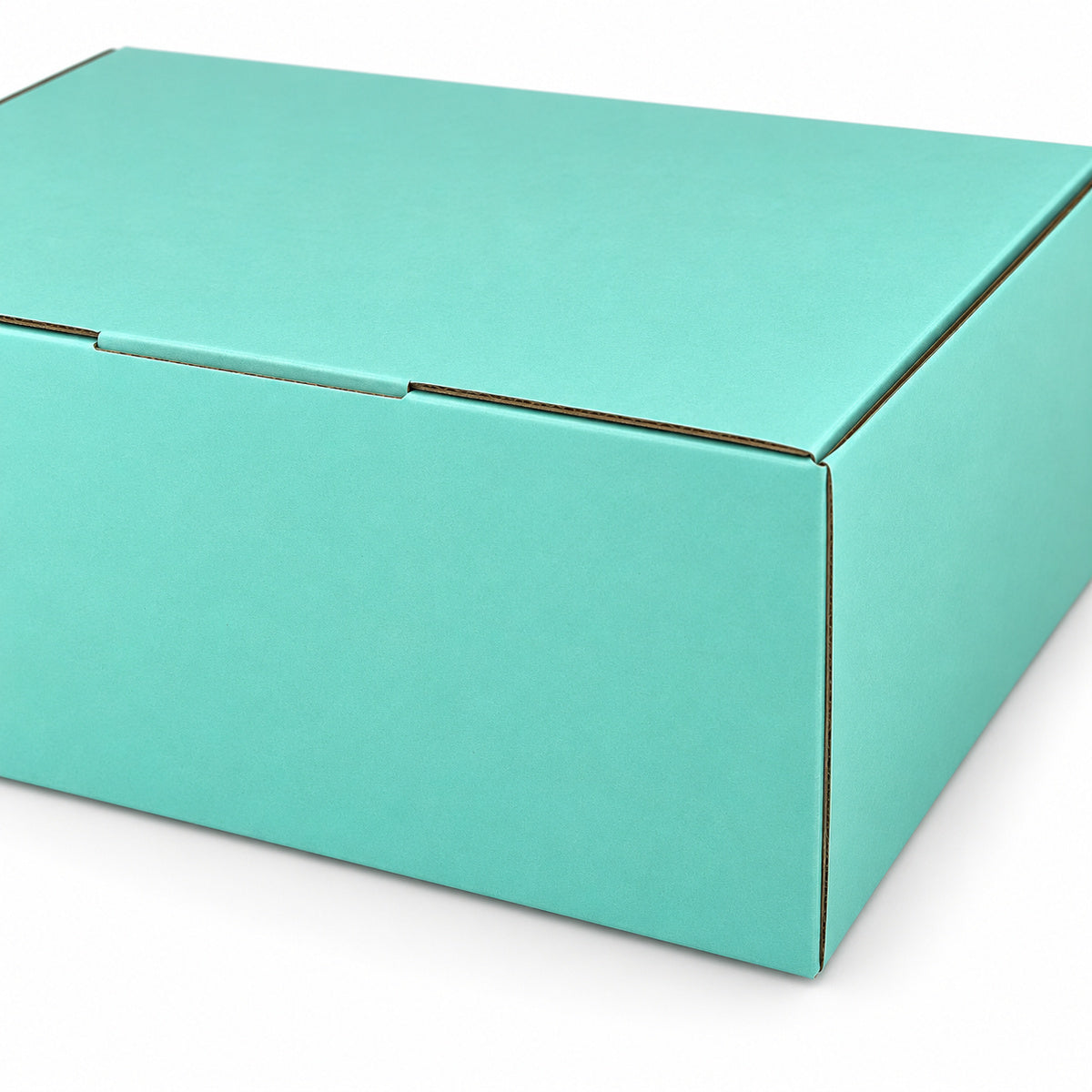 B325 310 x 230 x 105mm mint blue diecut mailing box – closure detail