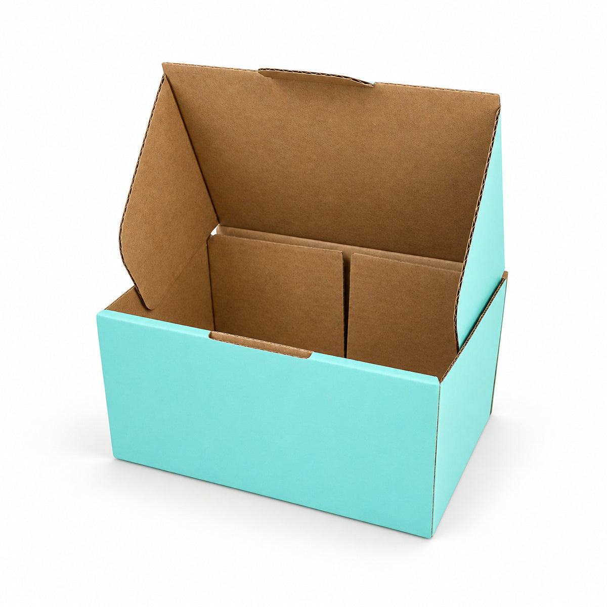 B333 150 x 100 x 75mm mint blue diecut mailing box – open interior
