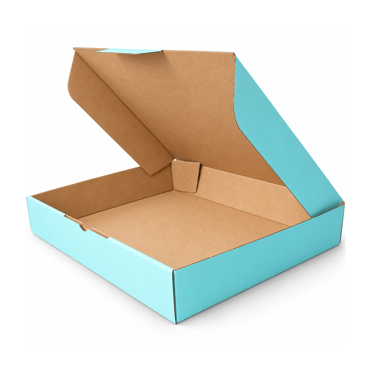 B384 310 x 250 x 50mm mint blue diecut mailing box – open interior