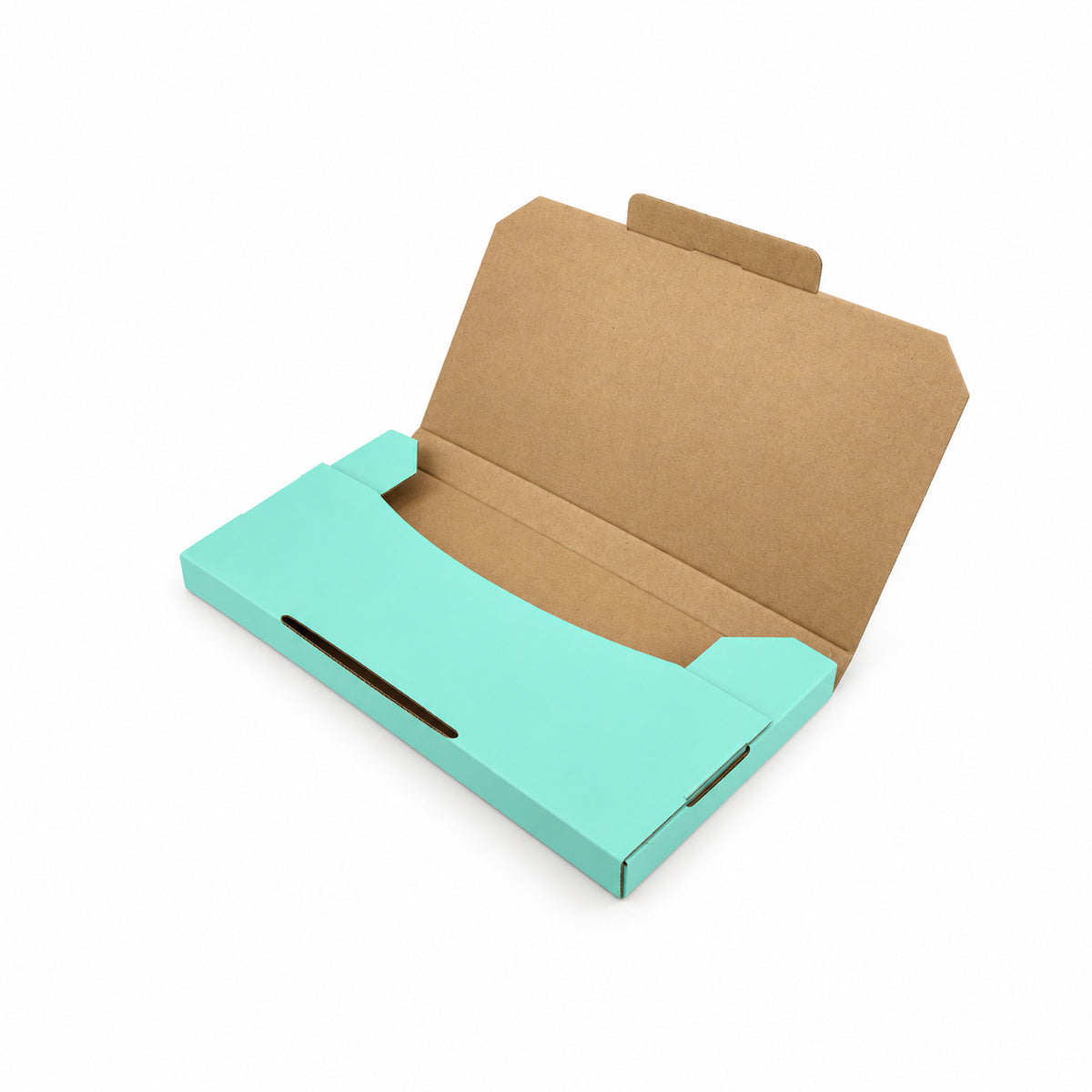 B348 180 x 100 x 16mm mint blue diecut mailing box – variant photo