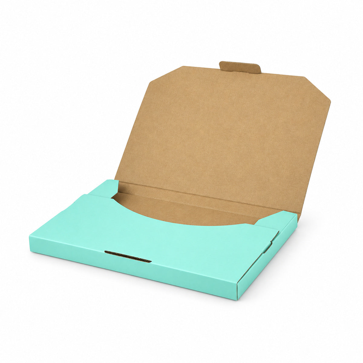 B349 220 x 160 x 16mm mint blue diecut mailing box – variant photo