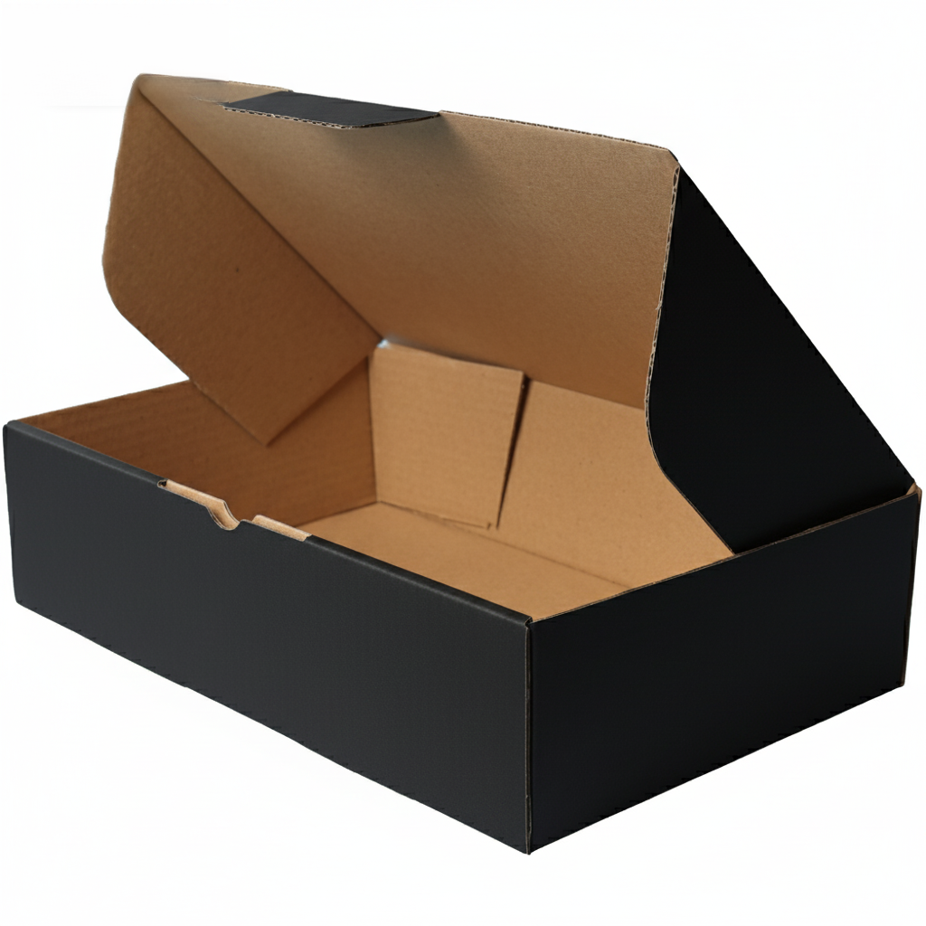 240 x 150 x 60mm Die cut Black Mailing Box B134