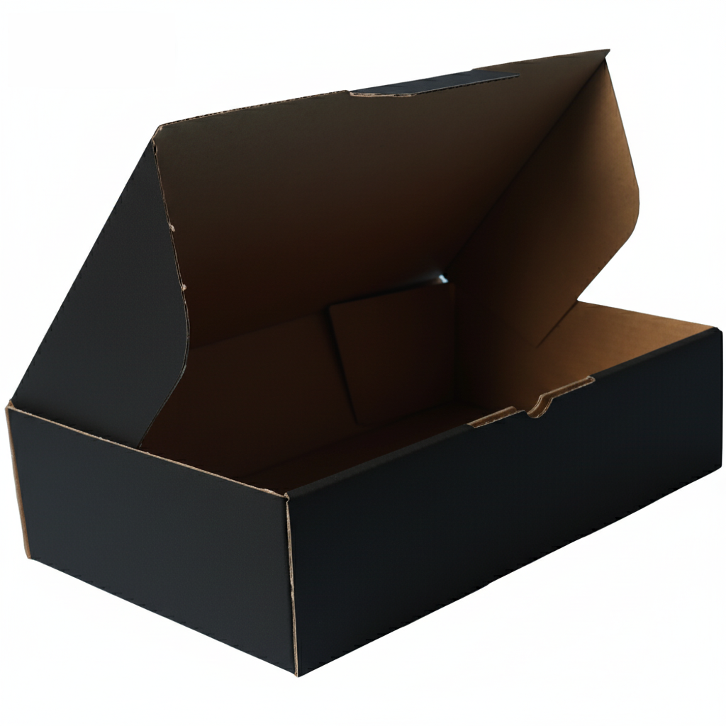 240 x 150 x 60mm Die cut Black Mailing Box B134
