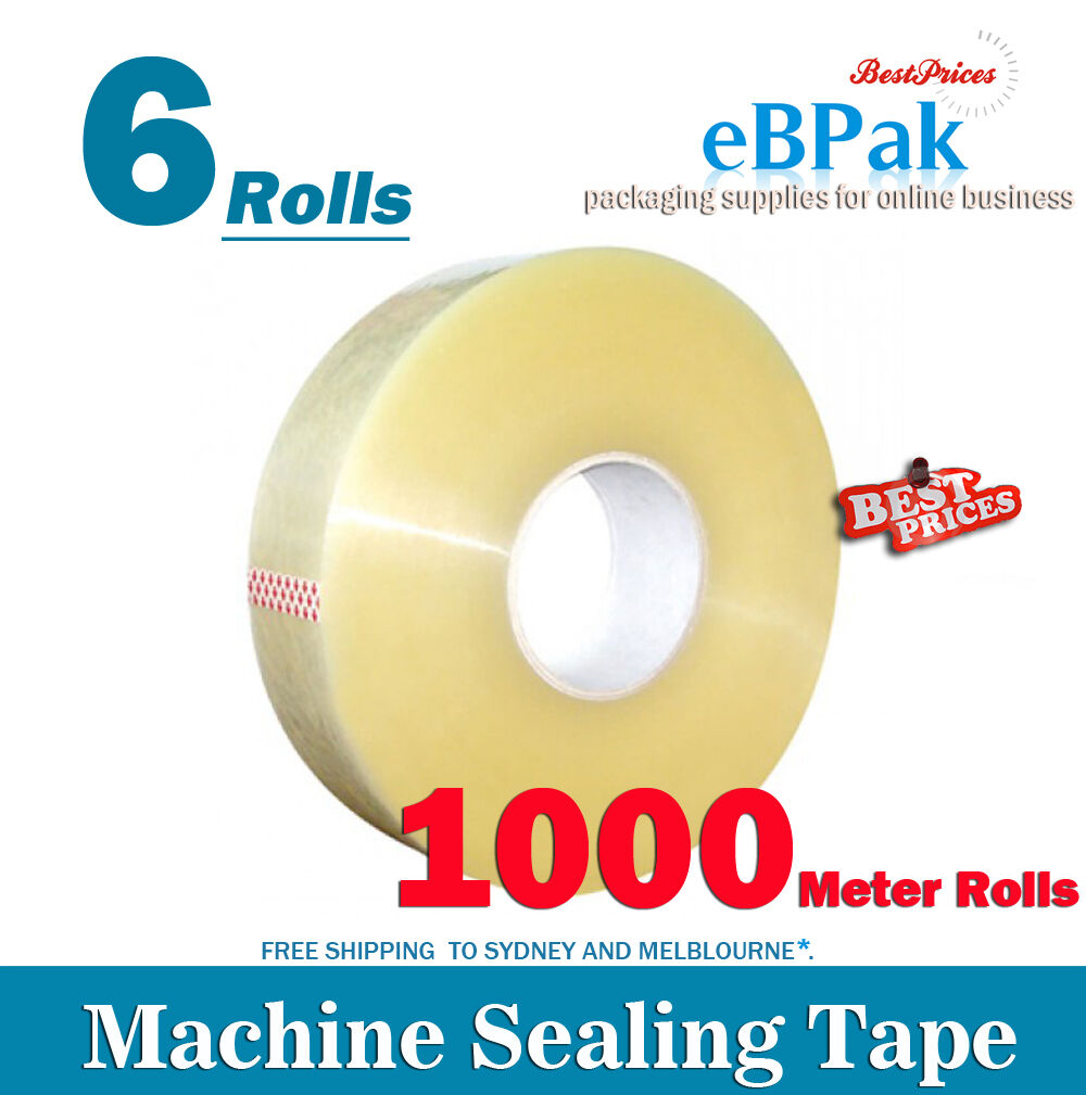 Clear Machine Sealing Tape 1000m x 48mm 6 Pack