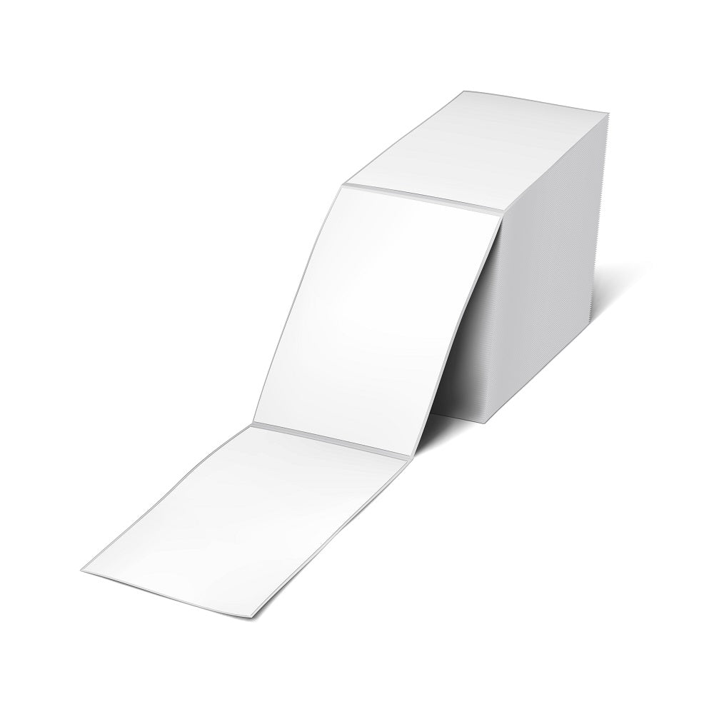 Fanfold Direct Thermal Labels A6 4" x 6" White 100 x 150mm 500 Labels