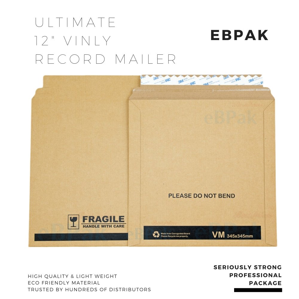 Ultimate Black Vinyl Record Rigid Mailer 345mm x 345mm