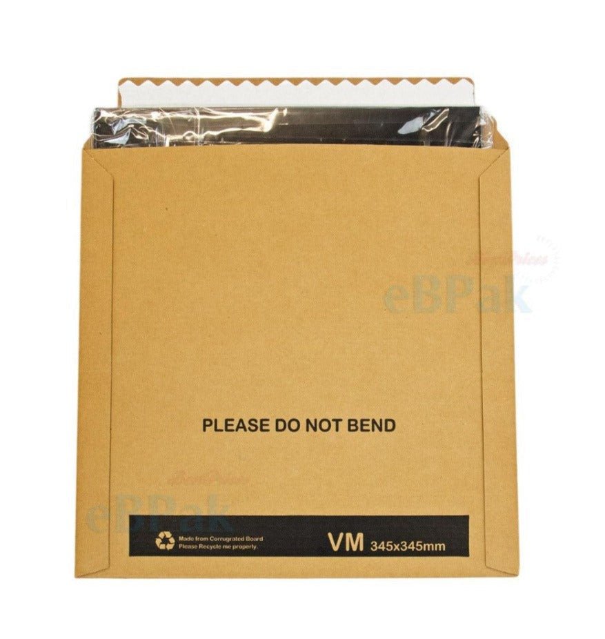 Ultimate Black Vinyl Record Rigid Envelope 345mm x 345mm for 12 inch LP eBPak