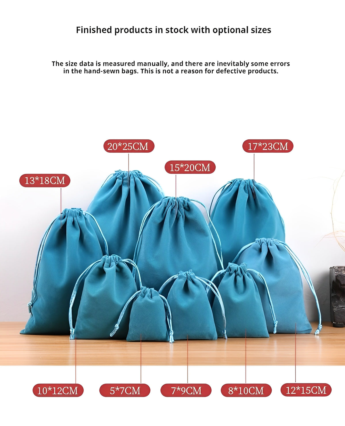 Velvet Bag 80 x 100mm Black M294 - photo 5