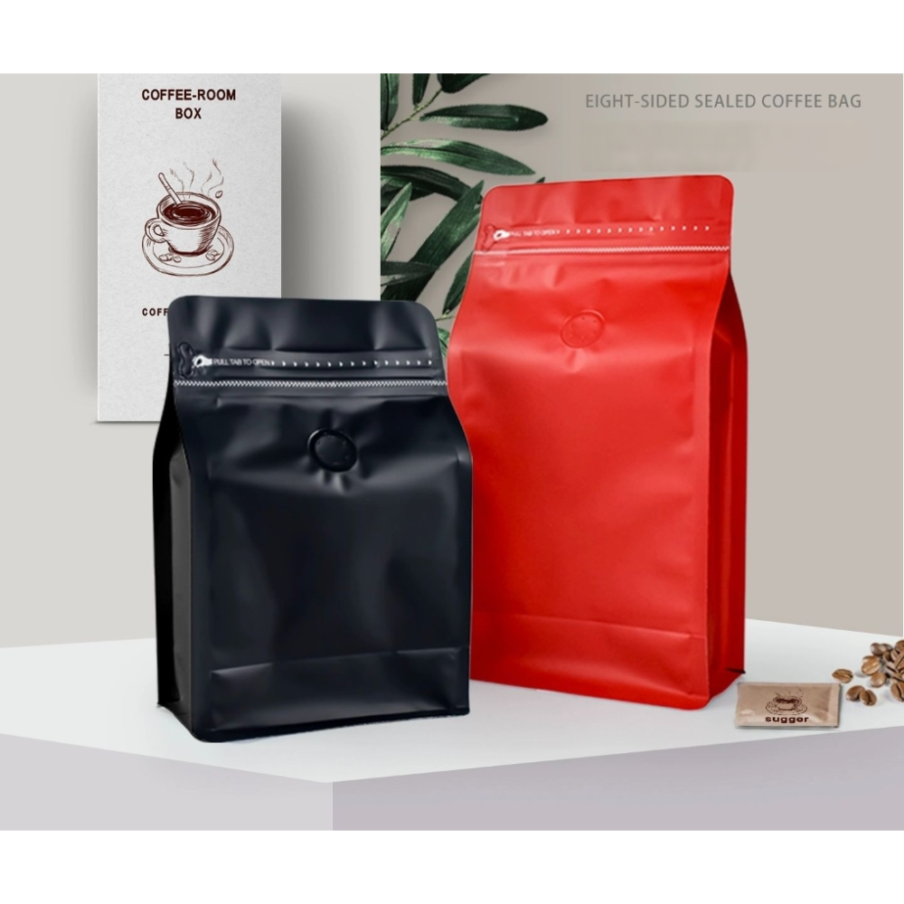 White Coffee Bag with Valve M350 - 130 x 200mm , 140 Micron, 100 Pack