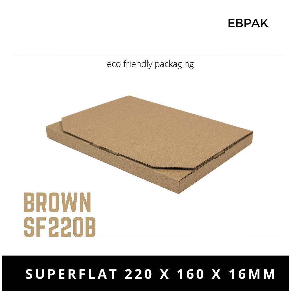 Brown Superflat Mailing Box 220 x 160 x 16mm B296