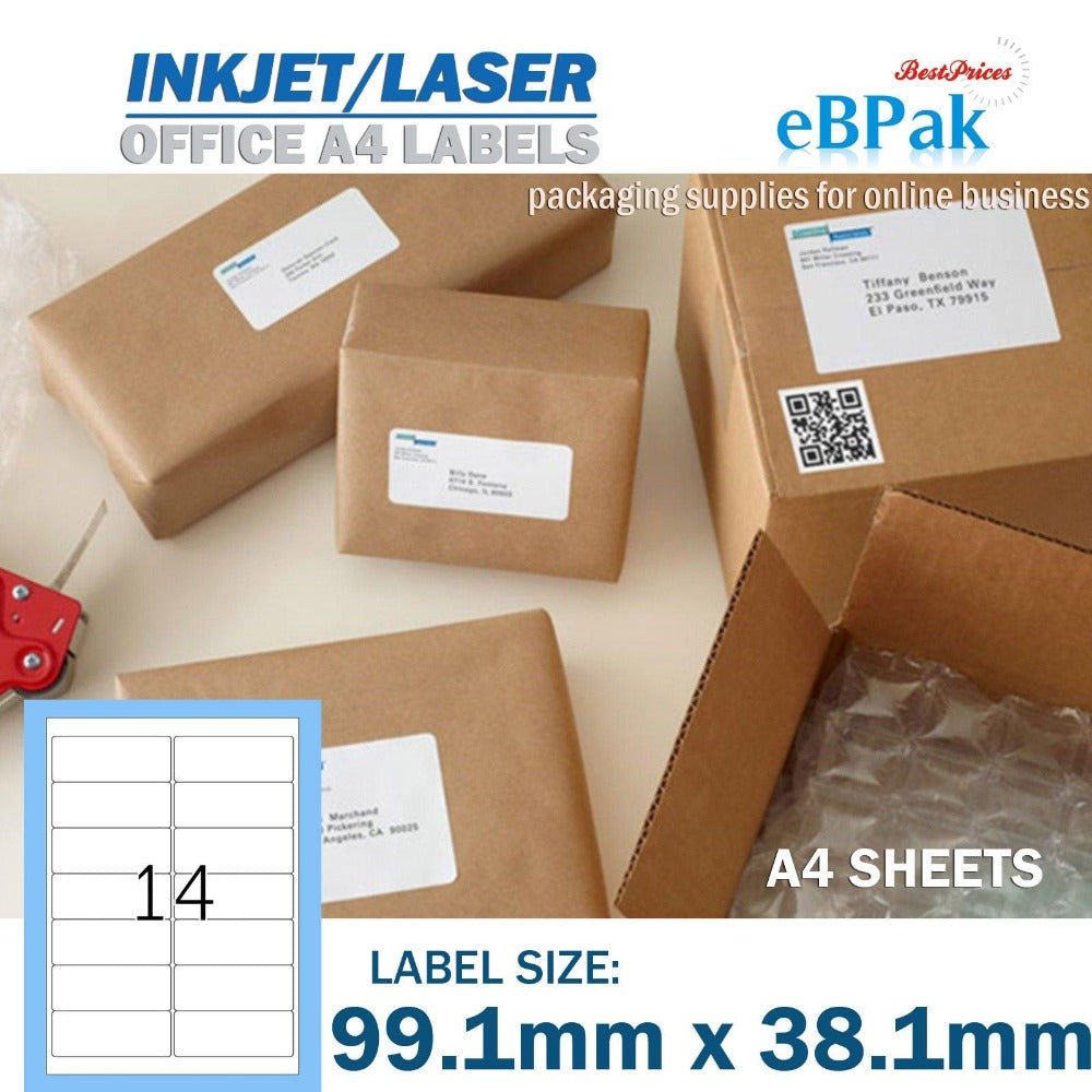 Address label 99.1 x 38.1mm A4 Peel & Paste 14UP
