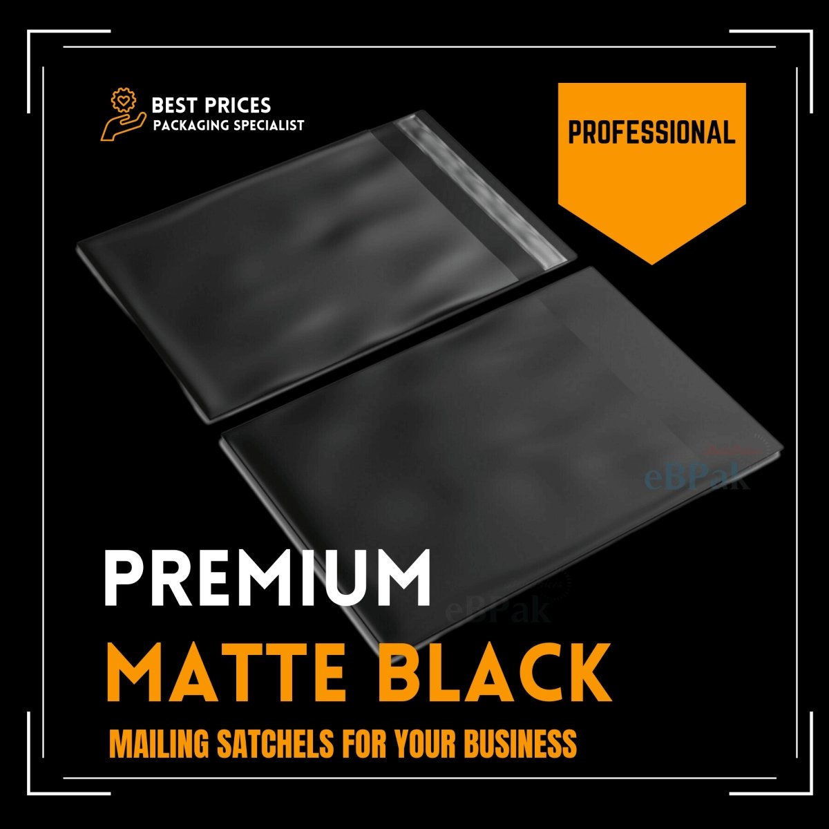 Black Mailing Satchel 07 600mm x 650mm Poly Mailer eBPak