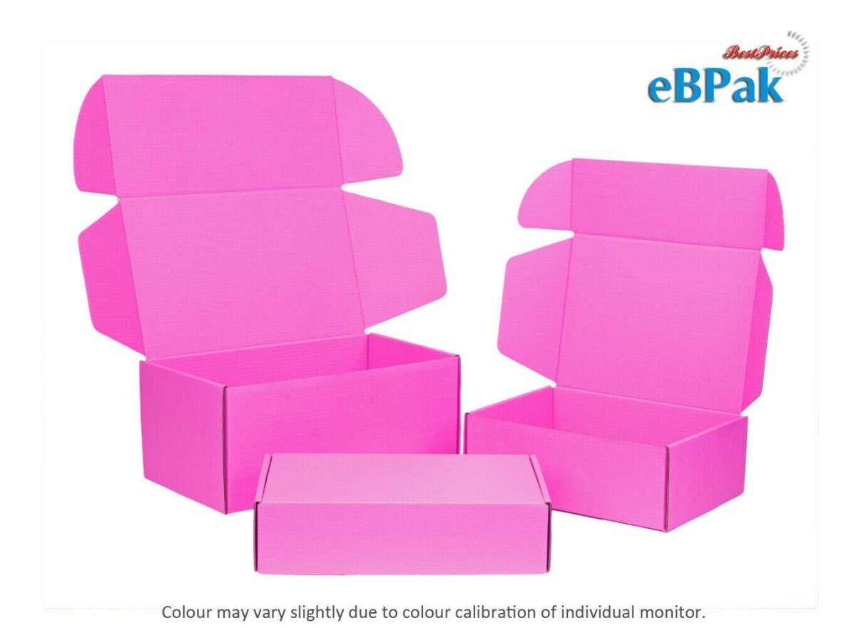 Boxmore A4 Mailing Box 310 x 230 x 105mm Hot Pink Tuck Front