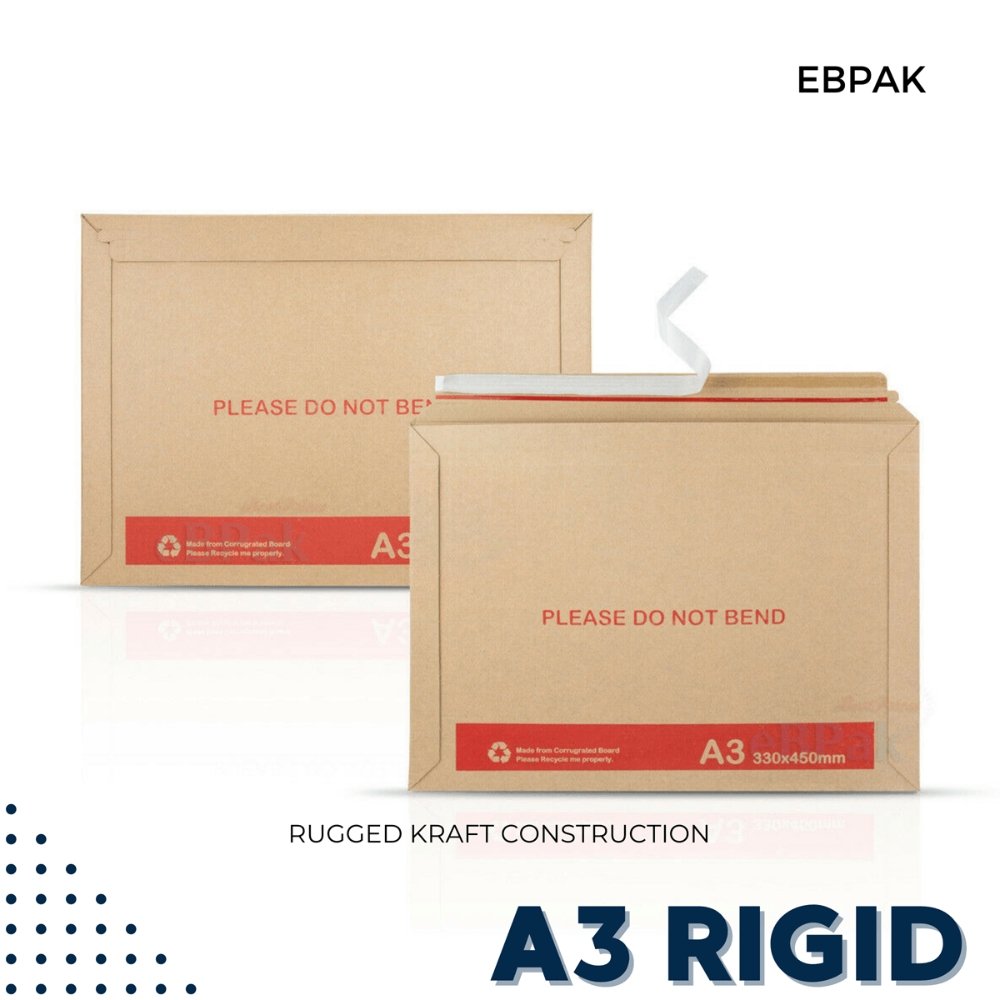 A3 Rigid Mailer 330mm x 450mm Brown