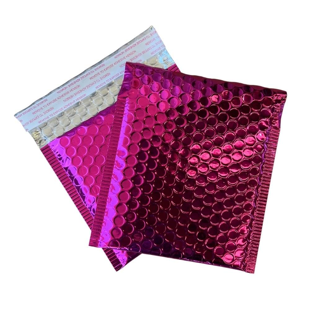 Cerise Pink Metallic Bubble Mailer 00 130mm x 130mm