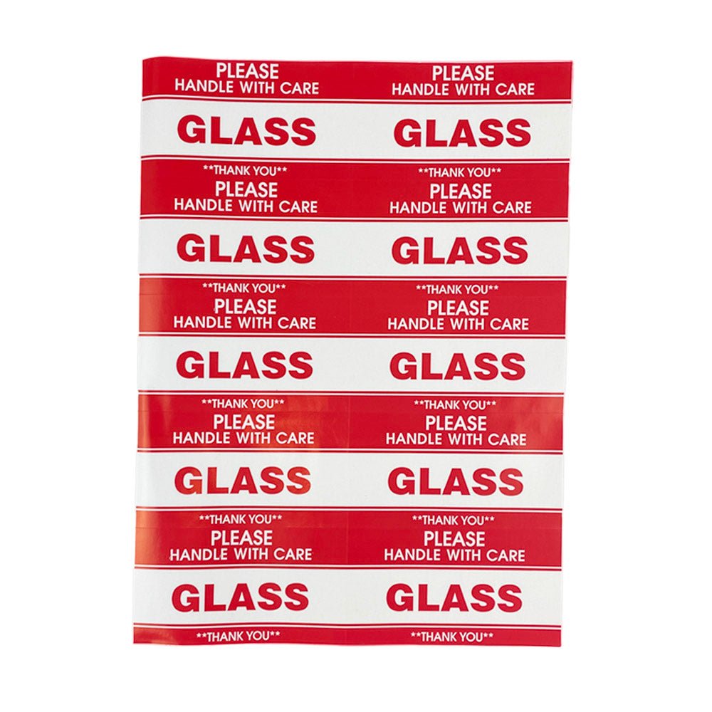 Glass Handle With Care 105 x 57mm Self Adhesive Labels