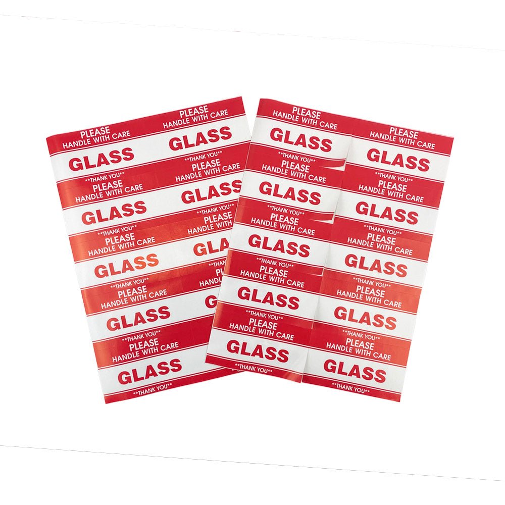 Glass Handle With Care 105 x 57mm Self Adhesive Label