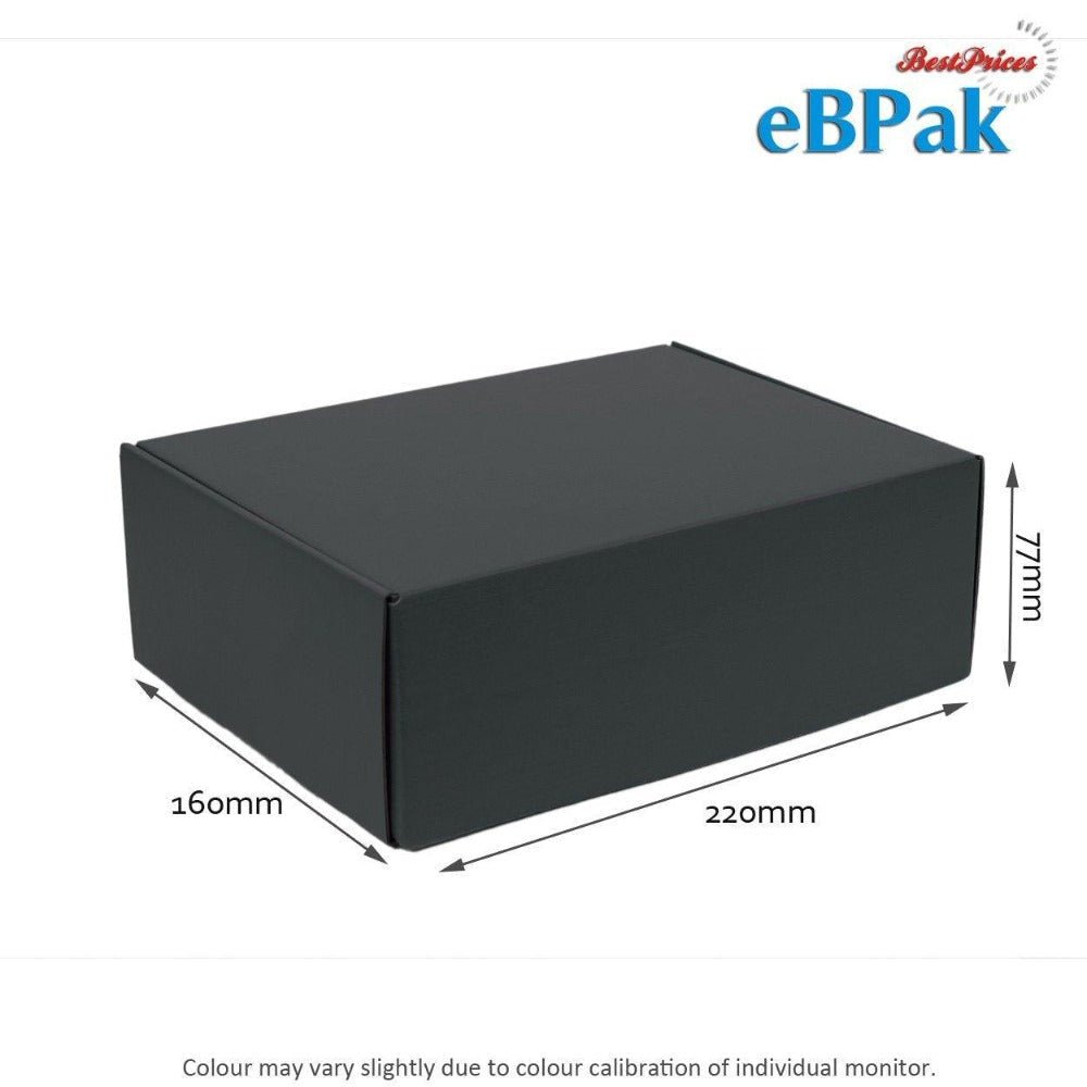 Premium A5 Full Black 220 x 160 x 77mm Mailing Box B195