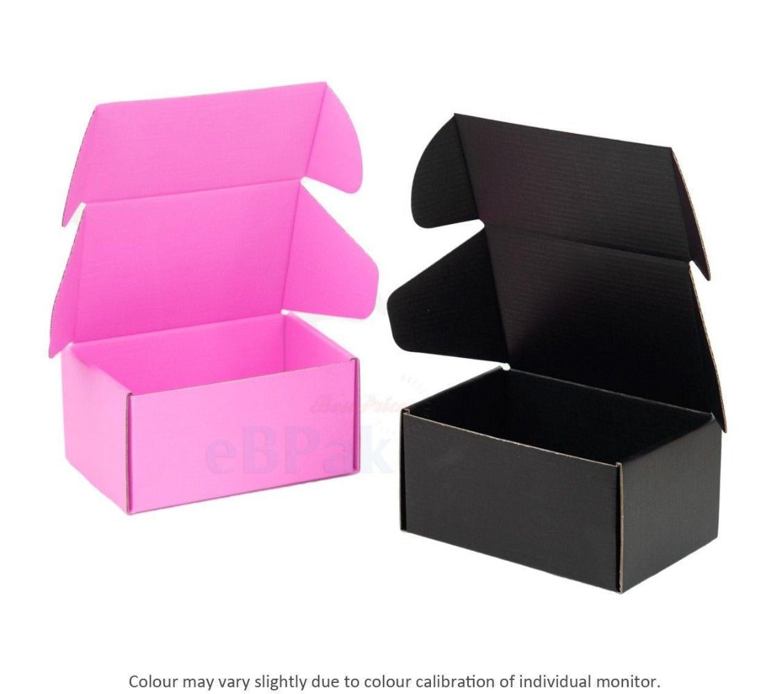 Premium Full Black 150 x 100 x 75mm Tuck Mailing Box BoxMore