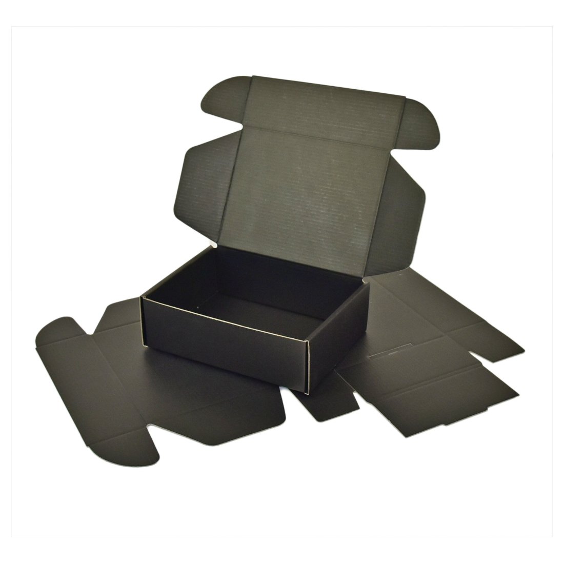 Premium Full Black Tuck Mailing Box 174 x 128 x 53mm B191 BoxMore
