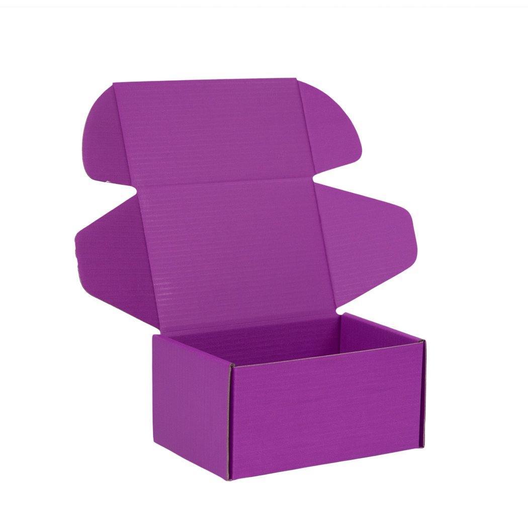 Premium Full Purple Colour 150 x 100 x 75mm B266 Tuck Front Mailing Box