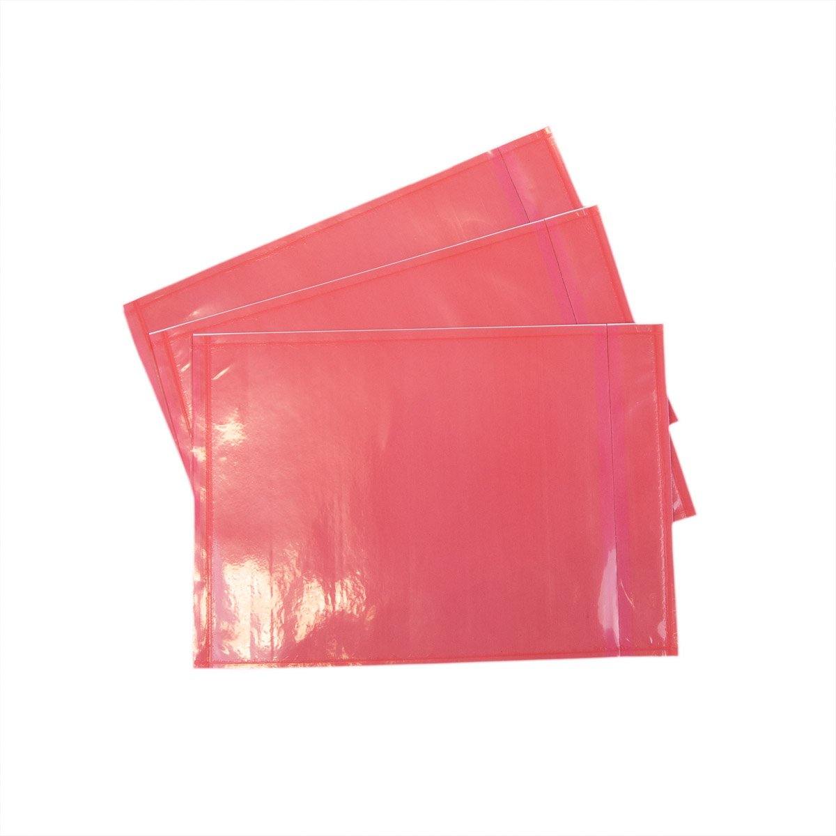 Red Plain Document Enclosed Pouch 115 x 150mm Sticky Envelope