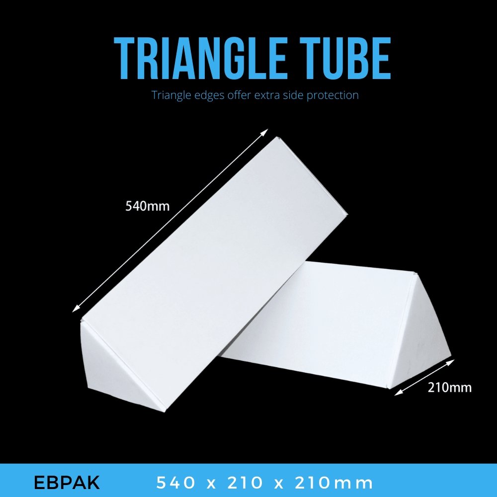 Triangle Mailing Tubes 540 x 210mm White Long Carton Box